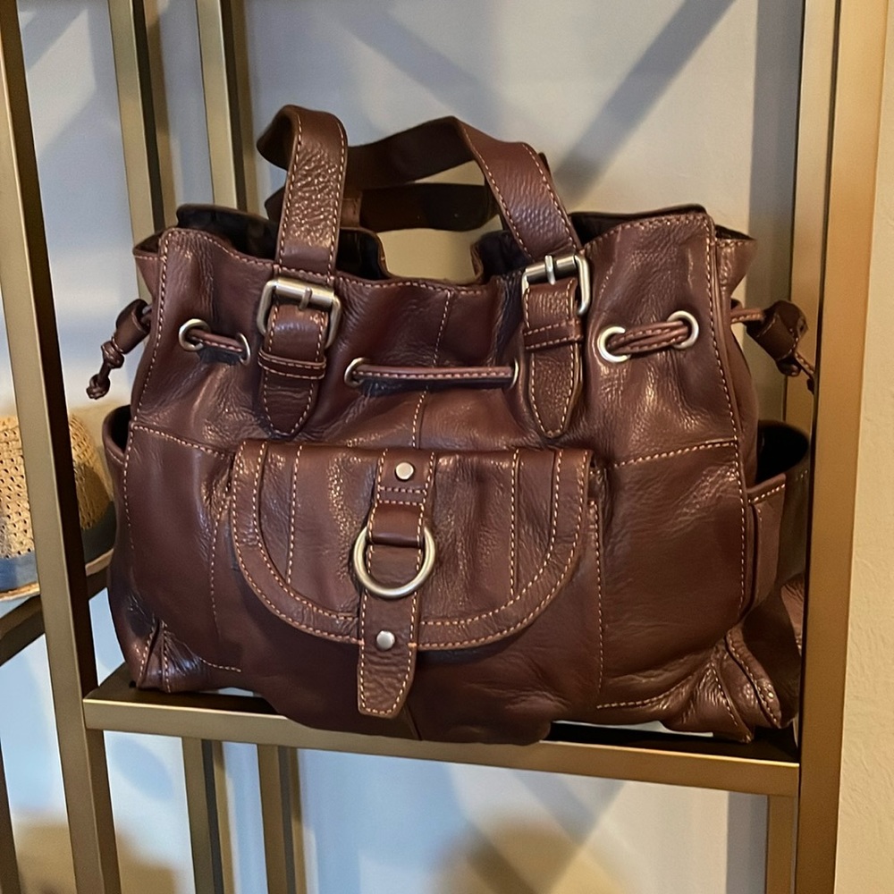 Brown leather Fossil purse.